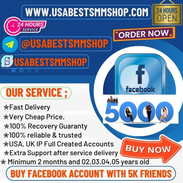 Buy Facebook Account with 5k Friends